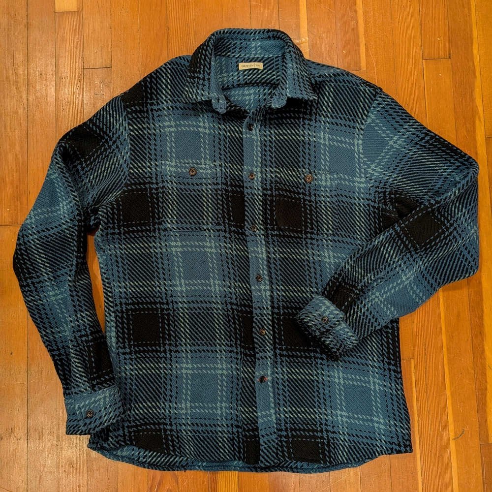 Gustin “Monster Rope” Shirt – Blue Scale – XXL – 13oz Heavyweight – Horn Buttons